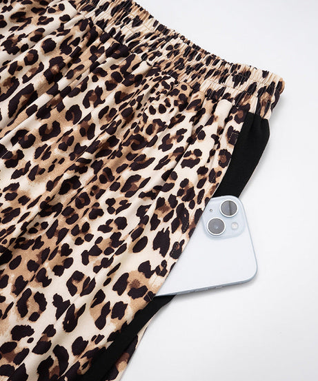 Fall Fashion Must-Have: Leopard Print Wide-Leg Palazzo Pants with Chic Side Stripe