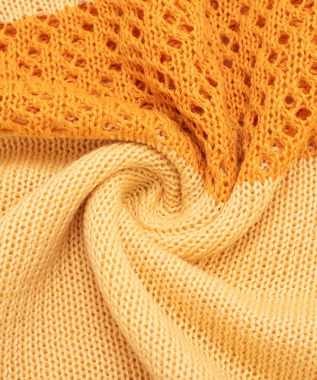 Chic Orange & Cream Stripe Knit Tube Mini Dress - Fall Party & Resort Ready