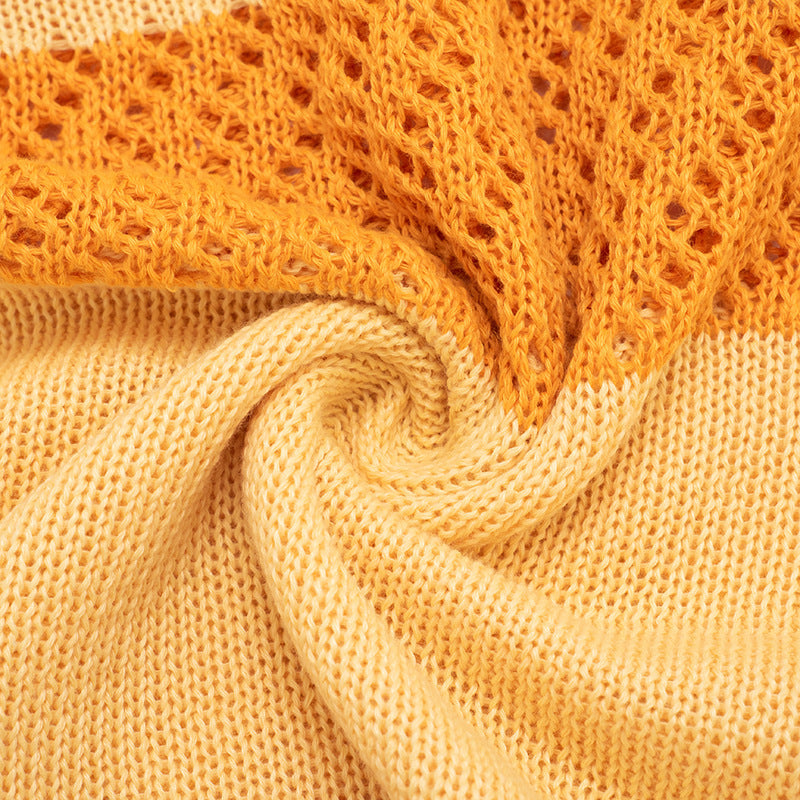 Chic Orange & Cream Stripe Knit Tube Mini Dress - Fall Party & Resort Ready