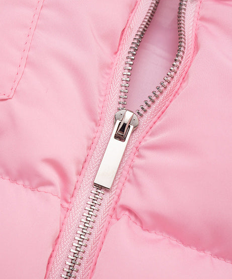 Cozy Chic Pink Cropped Puffer Vest – Fall Layering Essential for Women