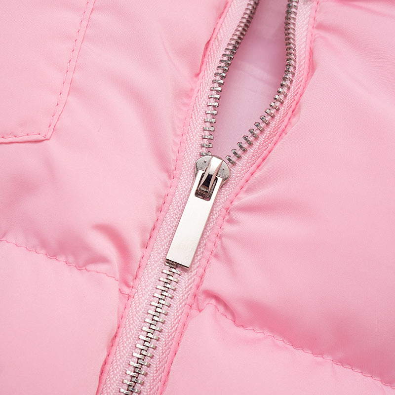 Cozy Chic Pink Cropped Puffer Vest – Fall Layering Essential for Women