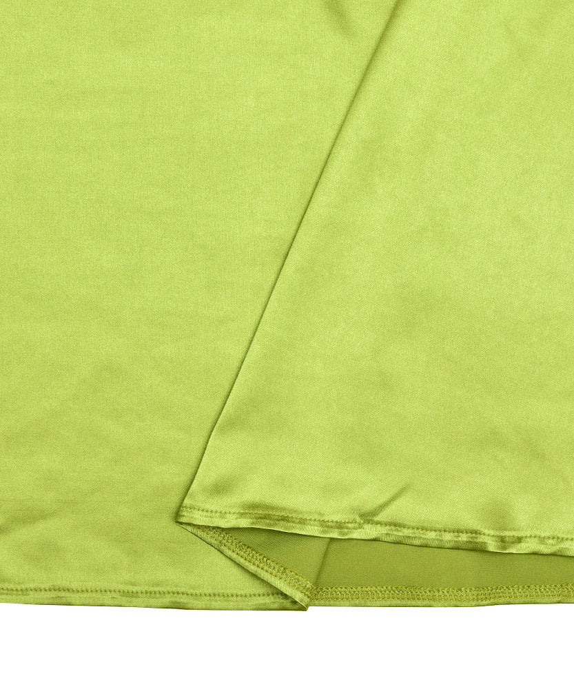 Verdant Green Satin Slip Maxi Dress with Lace V-Neck | Your Essential Fall & Holiday Party Glamour