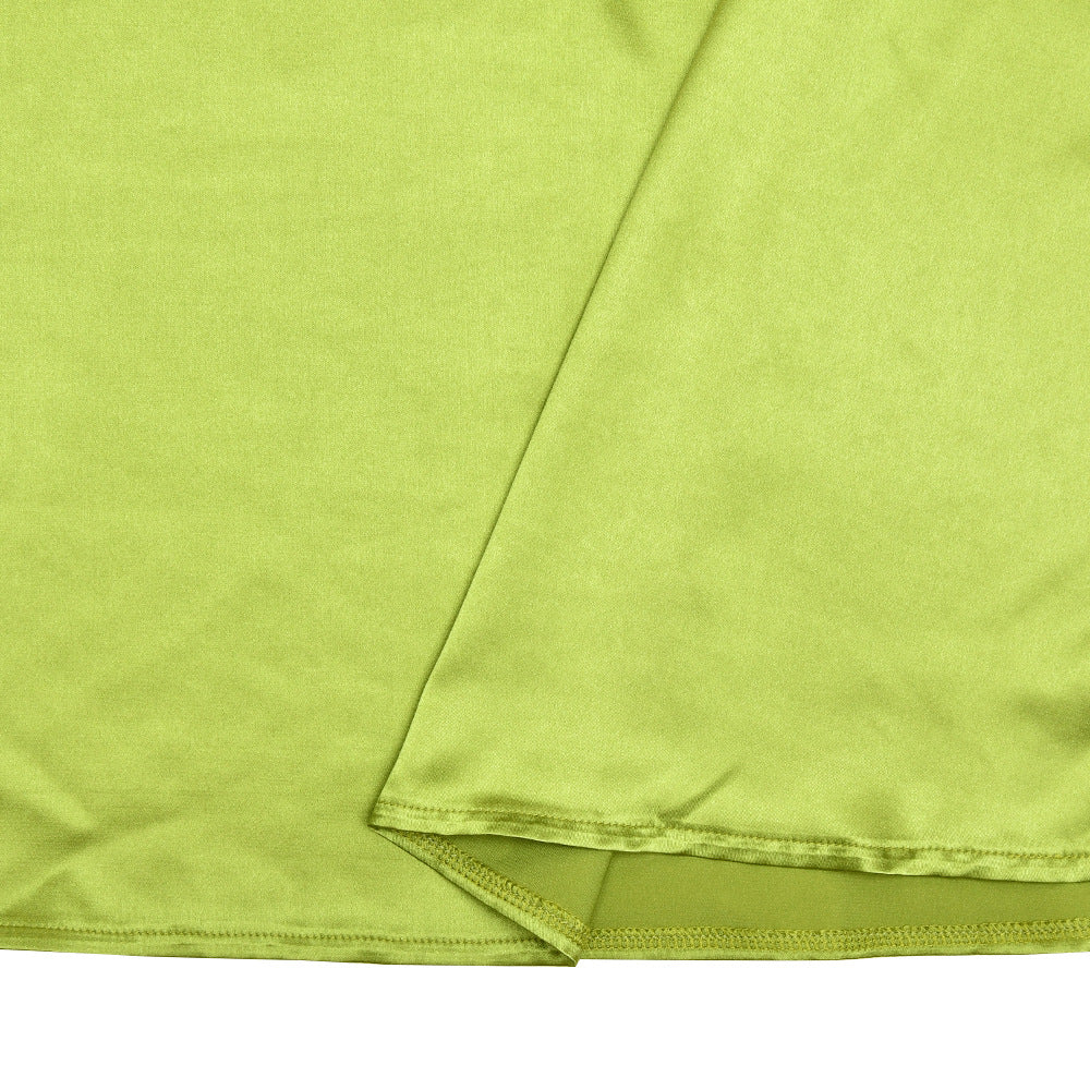 Verdant Green Satin Slip Maxi Dress with Lace V-Neck | Your Essential Fall & Holiday Party Glamour