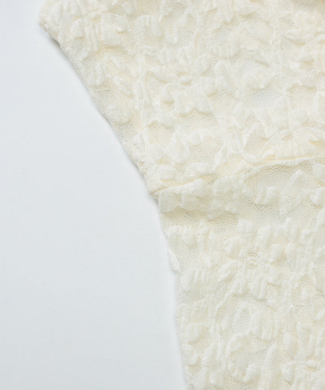 Romantic Lace Off-Shoulder Top: Chic Tie-Front & Asymmetrical Ruffle for Fall Evenings