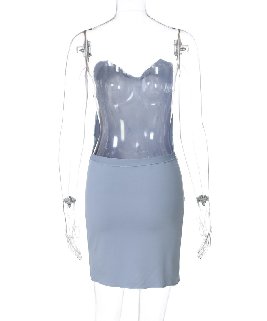 Starlight Siren Cowl Neck Halter Mini Dress | Dazzling Raindrop Embellishments for Fall & Holiday Parties