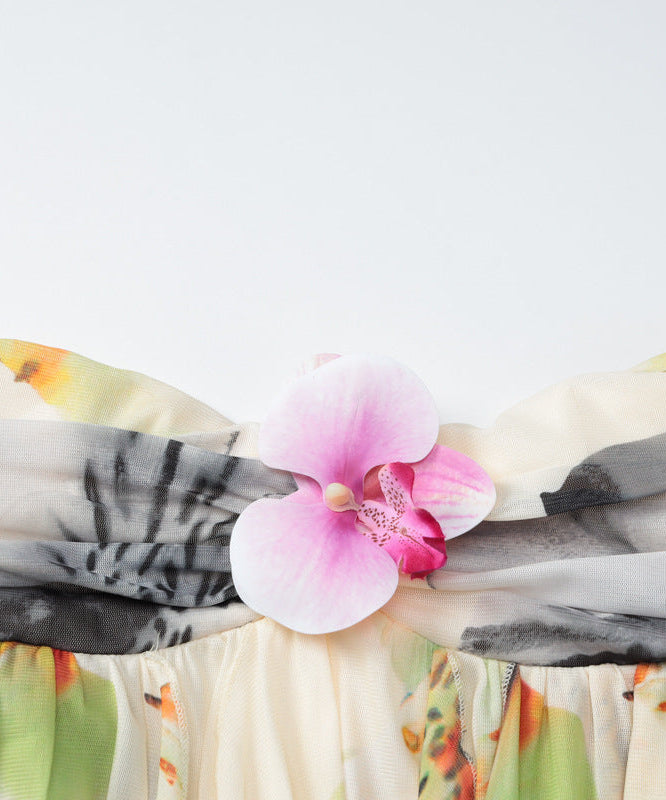 Chic Halter Neck Orchid Print Mini Dress – Your Essential Resort & Holiday Getaway Style