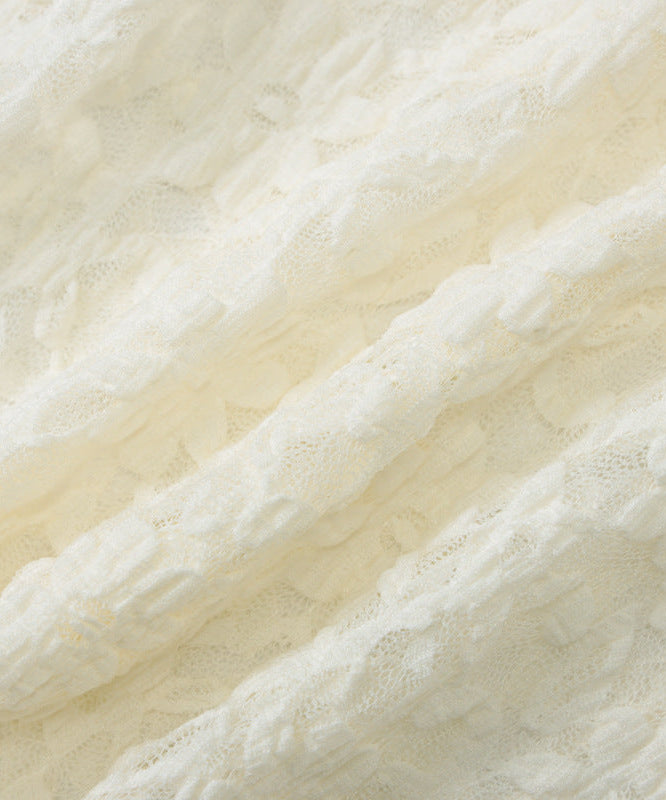 Romantic Lace Off-Shoulder Top: Chic Tie-Front & Asymmetrical Ruffle for Fall Evenings