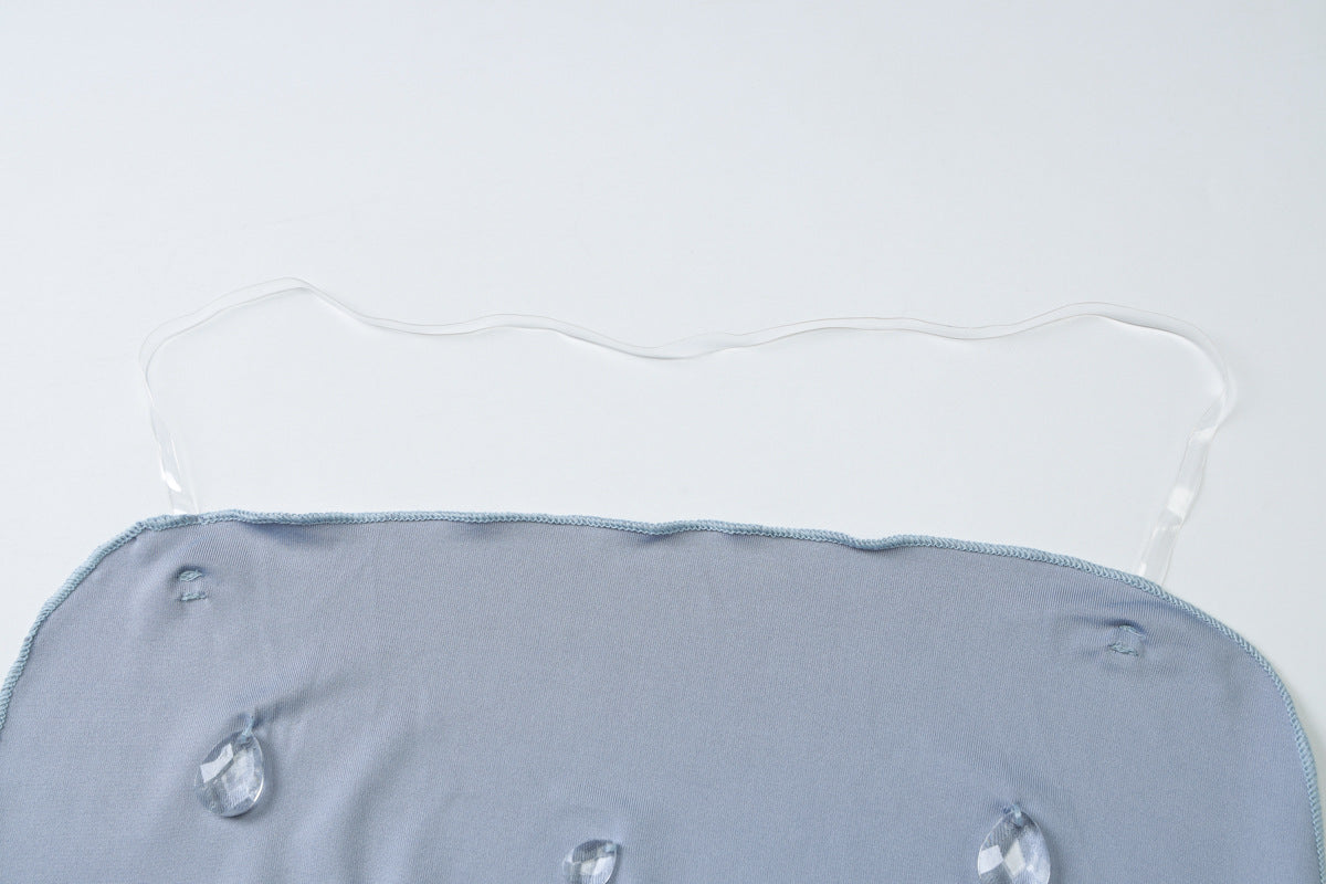 Starlight Siren Cowl Neck Halter Mini Dress | Dazzling Raindrop Embellishments for Fall & Holiday Parties