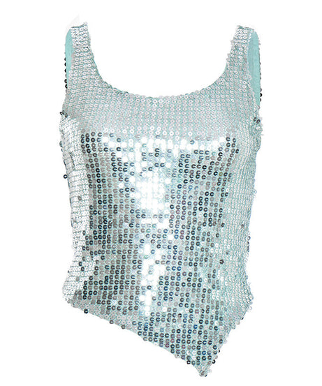 Dazzling Asymmetrical Sequin Tank Top – Your Ultimate Holiday Party & NYE Glam