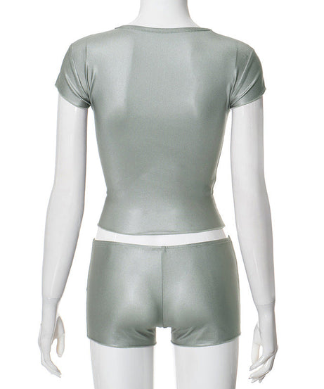 Miss Speed Racer Winner Crop Top & Shorts Set - Perfect for Halloween & Race Day!