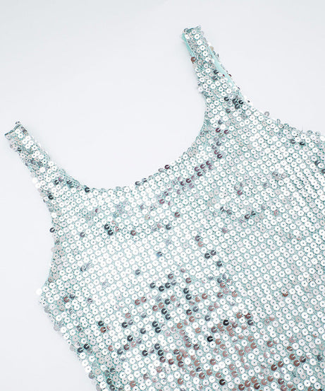 Dazzling Asymmetrical Sequin Tank Top – Your Ultimate Holiday Party & NYE Glam