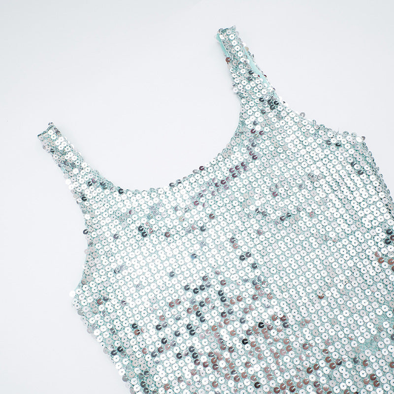 Dazzling Asymmetrical Sequin Tank Top – Your Ultimate Holiday Party & NYE Glam
