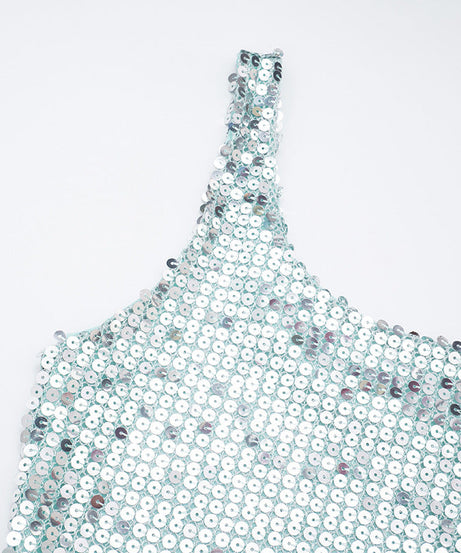 Dazzling Asymmetrical Sequin Tank Top – Your Ultimate Holiday Party & NYE Glam