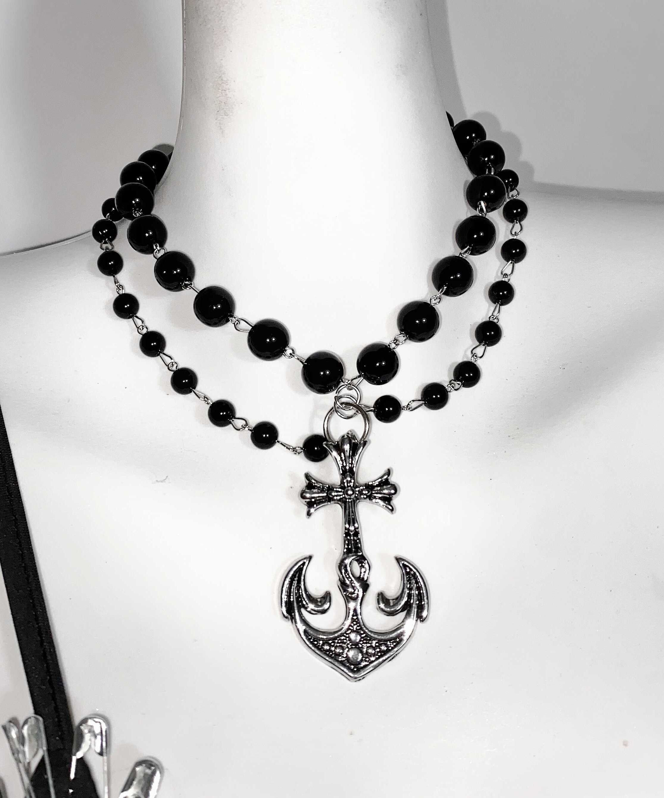 Rebel Spirit Anime Print Safety Pin Bodysuit - Edgy Goth Chain Cami for Fall & Halloween