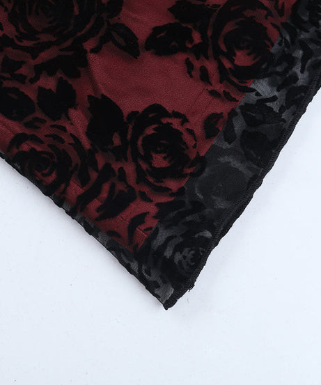 Vampy Victorian Rose Lace Maxi Dress - Your Spooky Season & Holiday Gala Showstopper