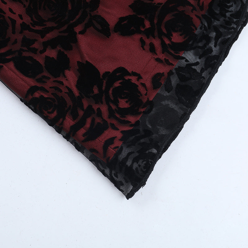 Vampy Victorian Rose Lace Maxi Dress - Your Spooky Season & Holiday Gala Showstopper