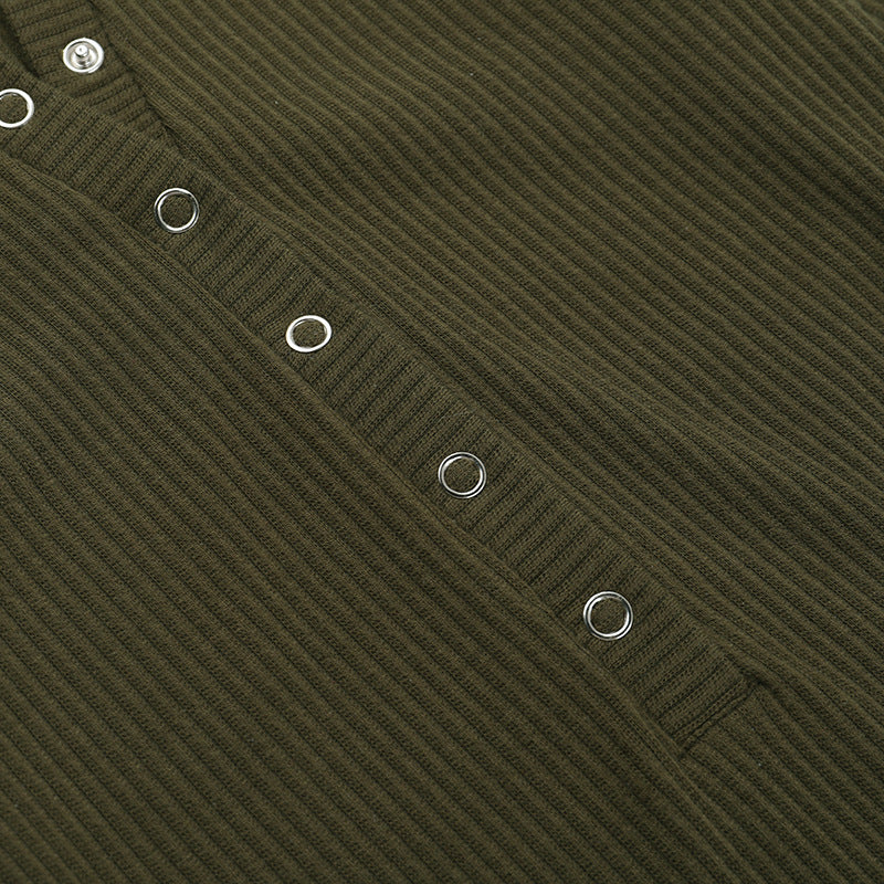 Cozy Chic Olive Ribbed Knit Henley Mini Dress - Your Fall & Winter Style Essential