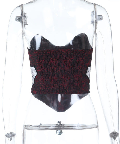 Gothic Vampire Rose Rib Cage Corset Top - Halloween & Spooky Season Statement