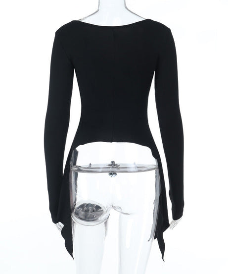 Edgy Goth Harness Long Sleeve Top | Spooky Season & Fall Fashion