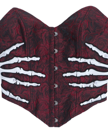 Gothic Vampire Rose Rib Cage Corset Top - Halloween & Spooky Season Statement
