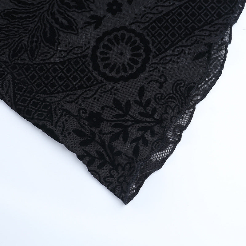 Elegant Gothic Velvet Maxi Dress with Flared Bell Sleeves & Corset Detail - Perfect for Halloween & Fall Romance