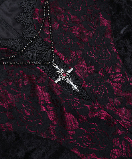 Midnight Enchantress Black Velvet & Lace Maxi Dress - Your Hauntingly Chic Halloween & Fall Statement