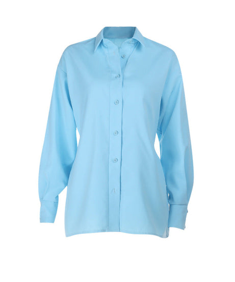 Effortless Sky Blue Relaxed Fit Button-Down Shirt for Women - Your Fall 2025 Wardrobe Essential
