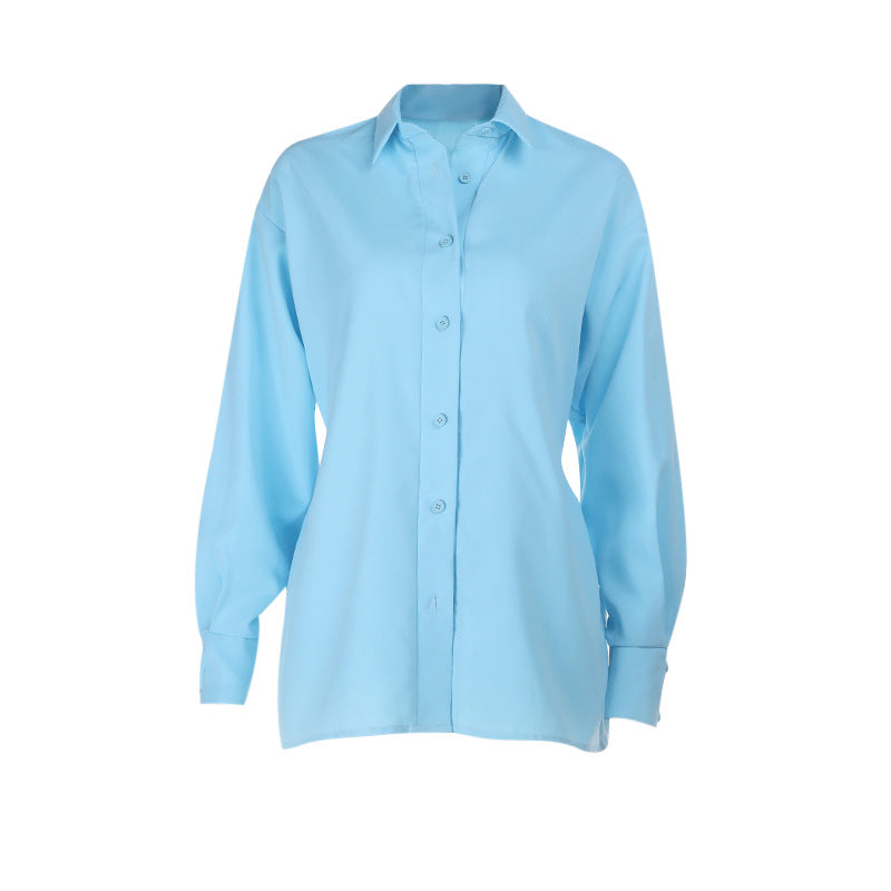 Effortless Sky Blue Relaxed Fit Button-Down Shirt for Women - Your Fall 2025 Wardrobe Essential