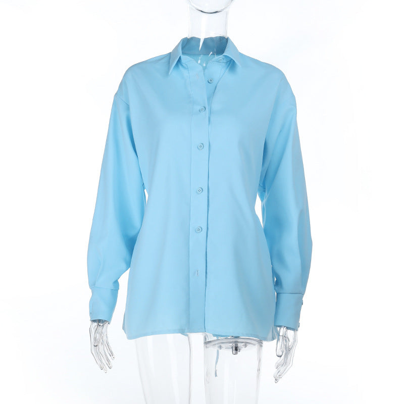 Effortless Sky Blue Relaxed Fit Button-Down Shirt for Women - Your Fall 2025 Wardrobe Essential