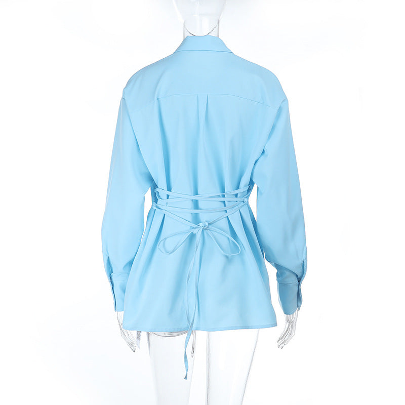 Effortless Sky Blue Relaxed Fit Button-Down Shirt for Women - Your Fall 2025 Wardrobe Essential