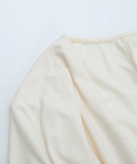 Chic Ivory Satin Cowl Neck Long Sleeve Mini Dress with Shimmer Fringe – Perfect for Holiday & NYE Parties