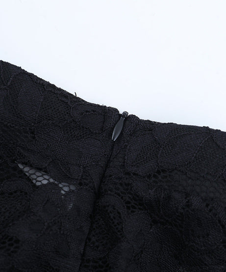 Chic Black Lace Keyhole Bodycon Mini Dress - Perfect for Fall Nights Out & Holiday Parties