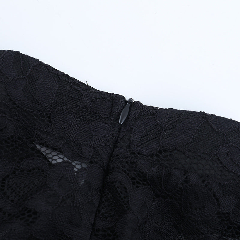 Chic Black Lace Keyhole Bodycon Mini Dress - Perfect for Fall Nights Out & Holiday Parties