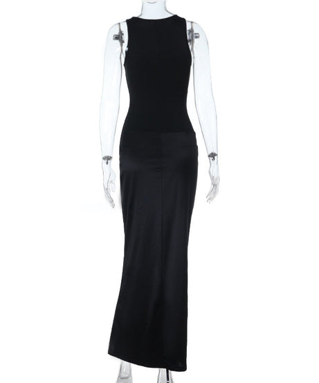 Elegant Black Bodycon Ruched Maxi Dress with Chic Buckle – Perfect for Fall & Holiday Occasions