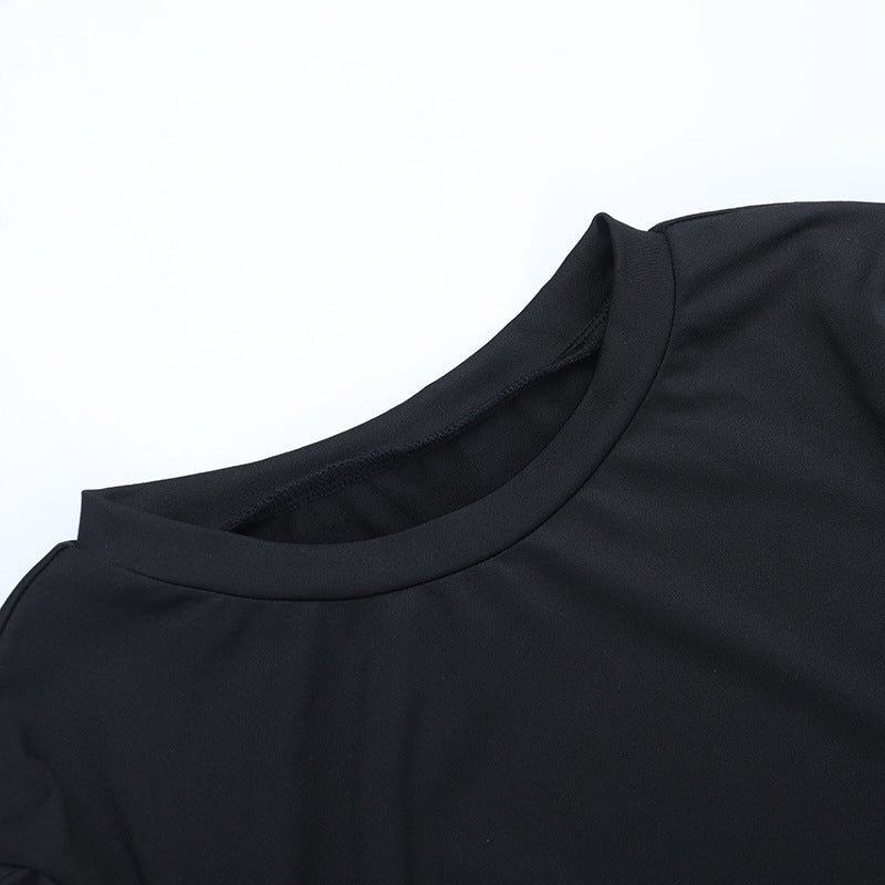 Show-Stopping Black Cut-Out Ruched Mini Dress | Draped Asymmetrical Hem for Fall & Holiday Parties