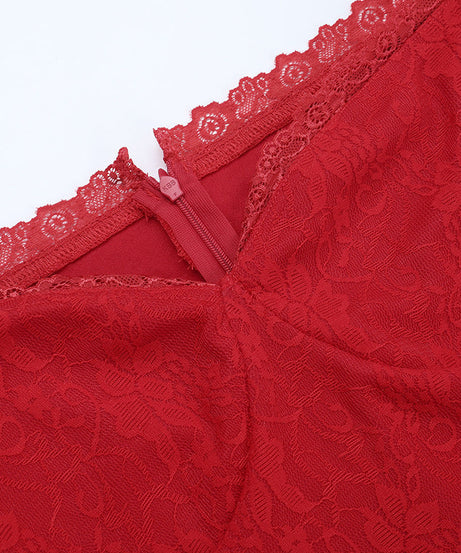 Timeless Red Lace Off-Shoulder Maxi Gown - Your Go-To for Fall & Holiday Glamour