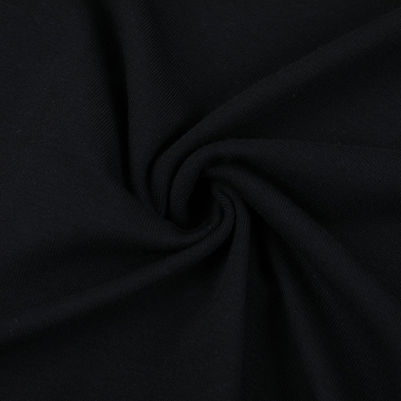 Fall Nights Out: Black Halter Off-Shoulder Long Sleeve Mini Dress with Slit | Chic & Flattering