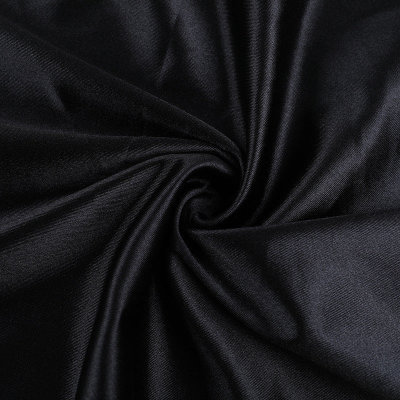 Elegant Black Bodycon Ruched Maxi Dress with Chic Buckle – Perfect for Fall & Holiday Occasions