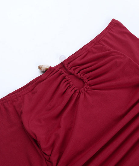 Sultry Red Ruched Off-Shoulder Bodycon Mini Dress – Holiday & NYE Party Ready!