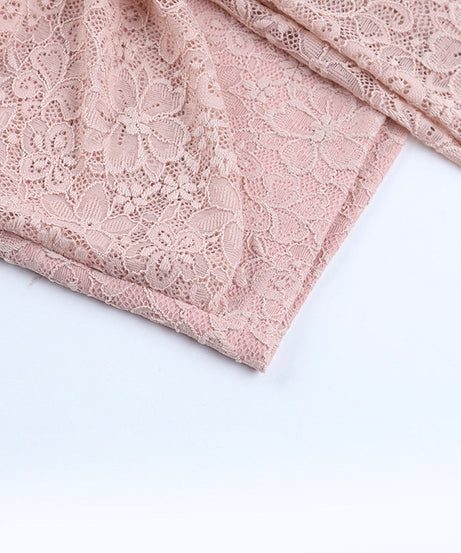 Chic Blush Lace Bustier Mini Dress with Draped Tie - Your Fall & Holiday Event Essential