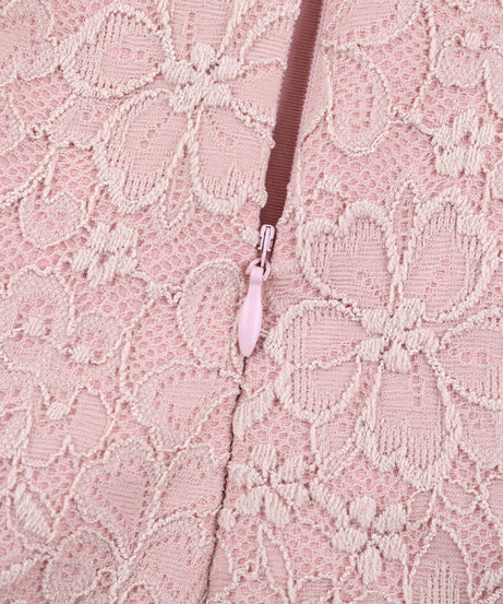 Chic Blush Lace Bustier Mini Dress with Draped Tie - Your Fall & Holiday Event Essential