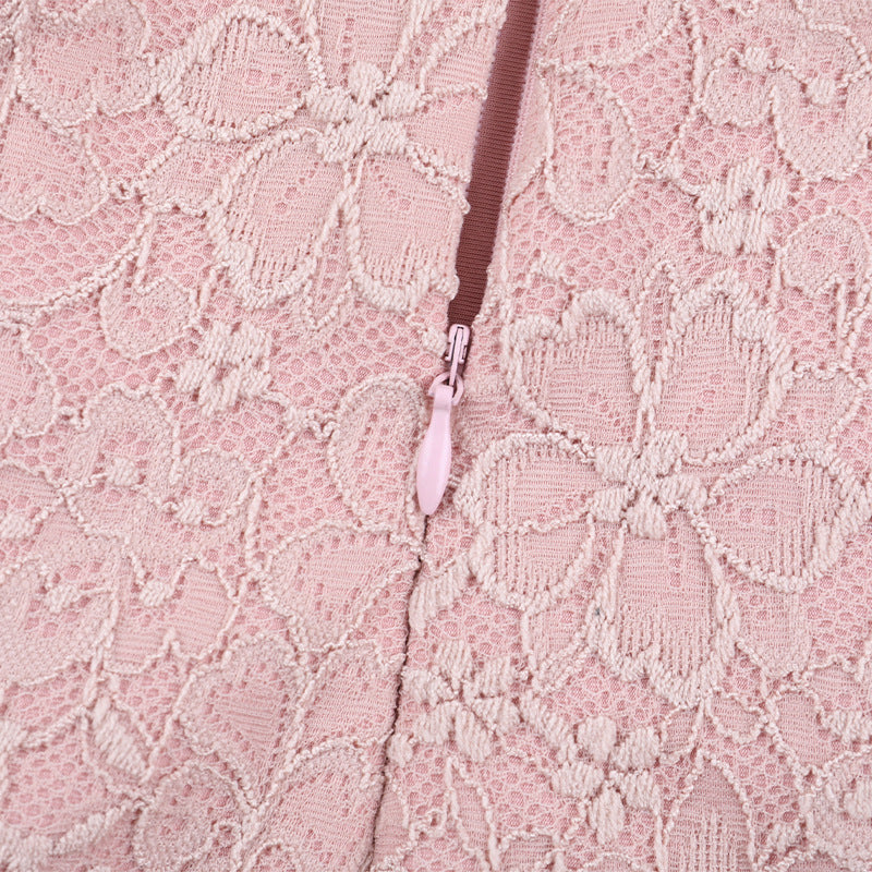 Chic Blush Lace Bustier Mini Dress with Draped Tie - Your Fall & Holiday Event Essential