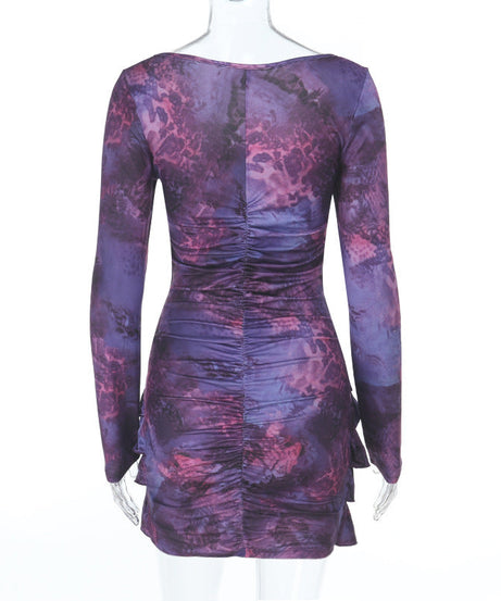 Enchanting Bloom O-Ring Ruffle Mini Dress - Fall Party & Date Night Ready