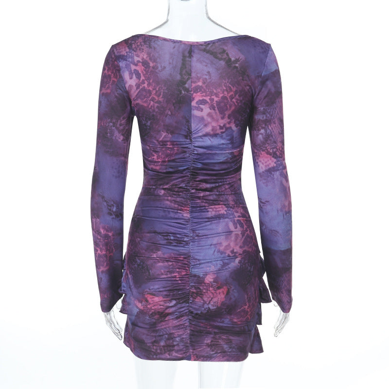 Enchanting Bloom O-Ring Ruffle Mini Dress - Fall Party & Date Night Ready