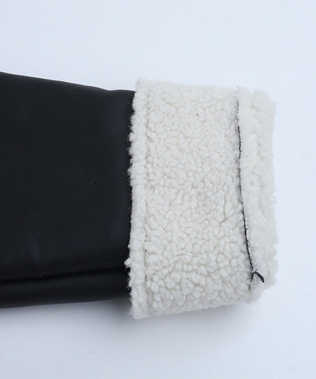 Chic Women's Faux Leather Shearling Cropped Aviator Jacket | Cozy Fall & Winter Outerwear