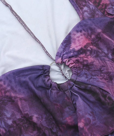 Enchanting Bloom O-Ring Ruffle Mini Dress - Fall Party & Date Night Ready