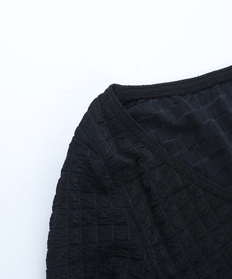 Fall Chic Tie-Front V-Neck Long Sleeve Cropped Top for Women - Versatile & Trendy