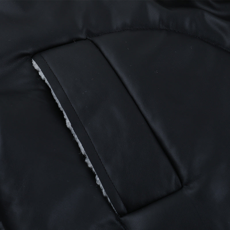 Chic Women's Faux Leather Shearling Cropped Aviator Jacket | Cozy Fall & Winter Outerwear