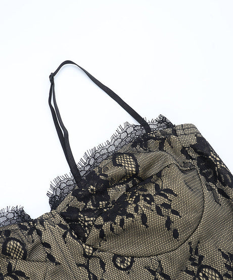 Sultry Black Lace Ruched Mini Dress with Asymmetrical Drape - Fall & Holiday Party Ready