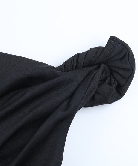 Fall & Holiday Chic: Effortless Knot Detail One-Shoulder Long Sleeve Top for Women